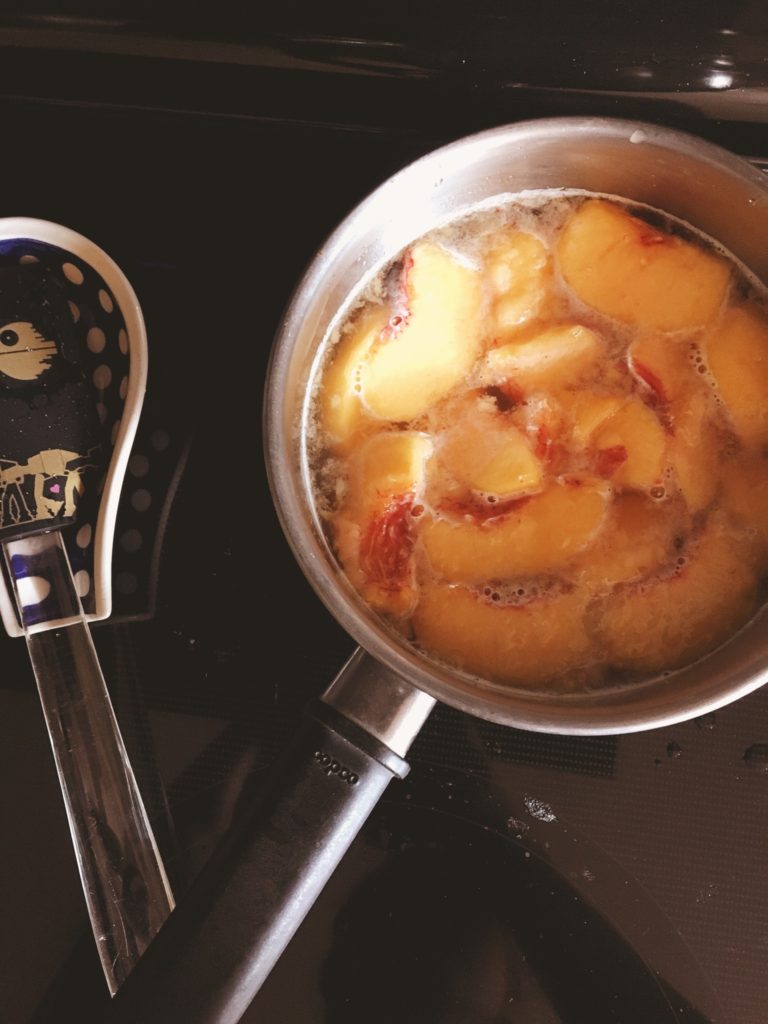 Boiling peaches and agave