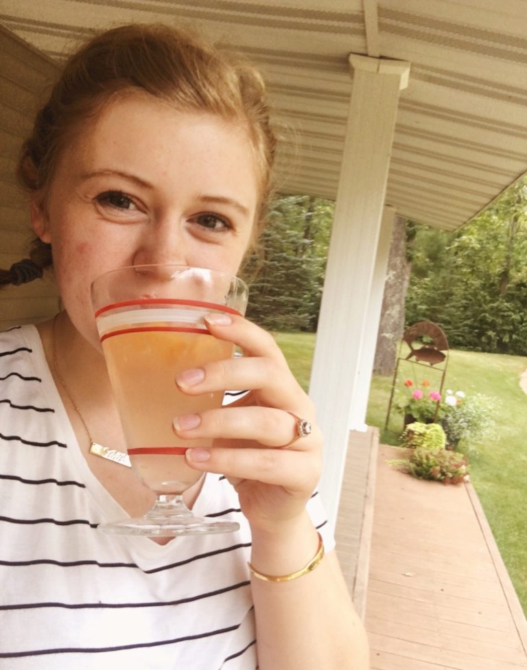 Hannah enjoying lemonade