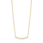 Gold curved bar necklace