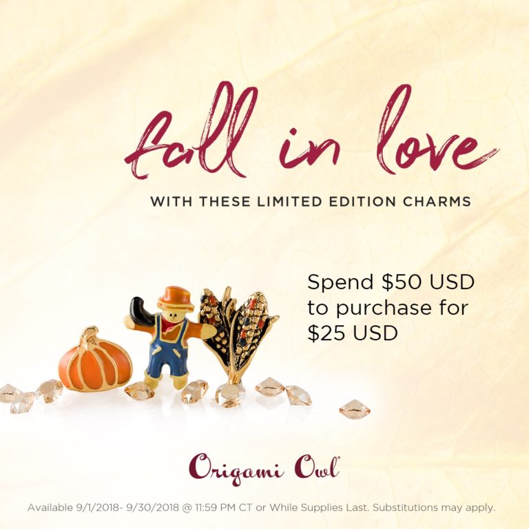 Origami Owl September Charm Exclusives