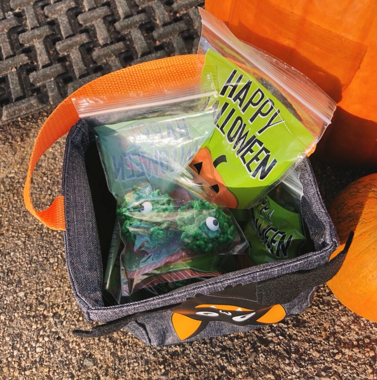 Halloween treats in trick or treat bag