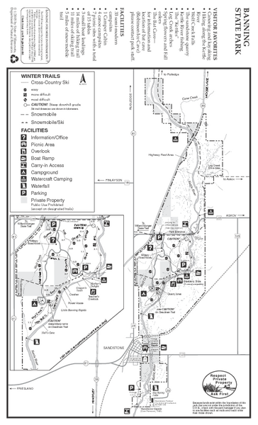 trail map of banning state park