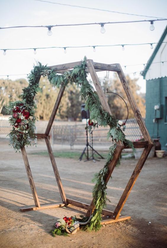 Hexagonal wedding arch 