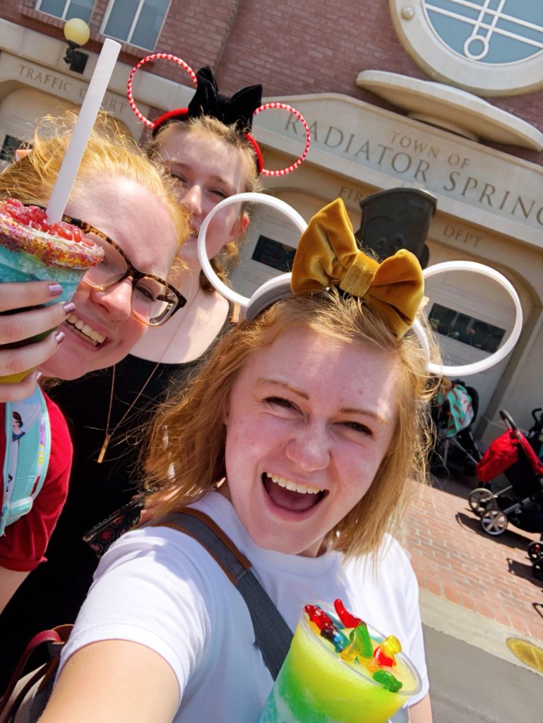 The three girls with their Carsland Slushies