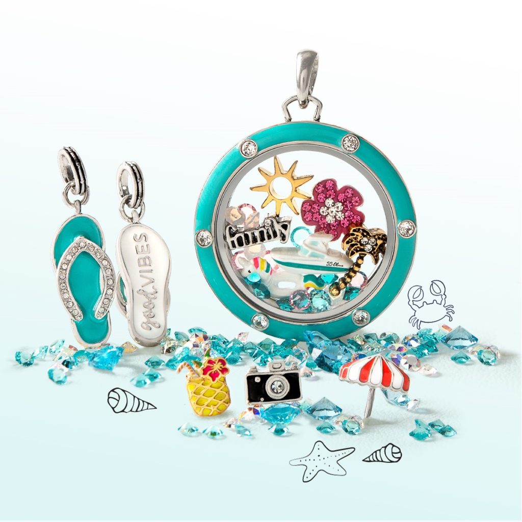 Summer Days Charms ~ Beaches Collection ~ Floating Charms ~ Compatible with  Most Brands Like Origami Owl and South Hill Designs