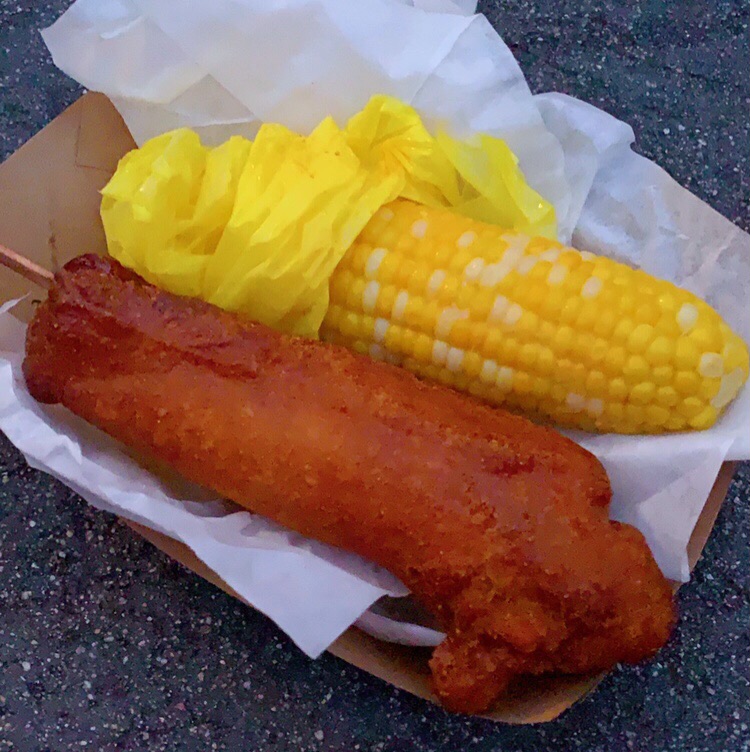 Disneyland Corn Dog and Corn on the Cob for Dinner