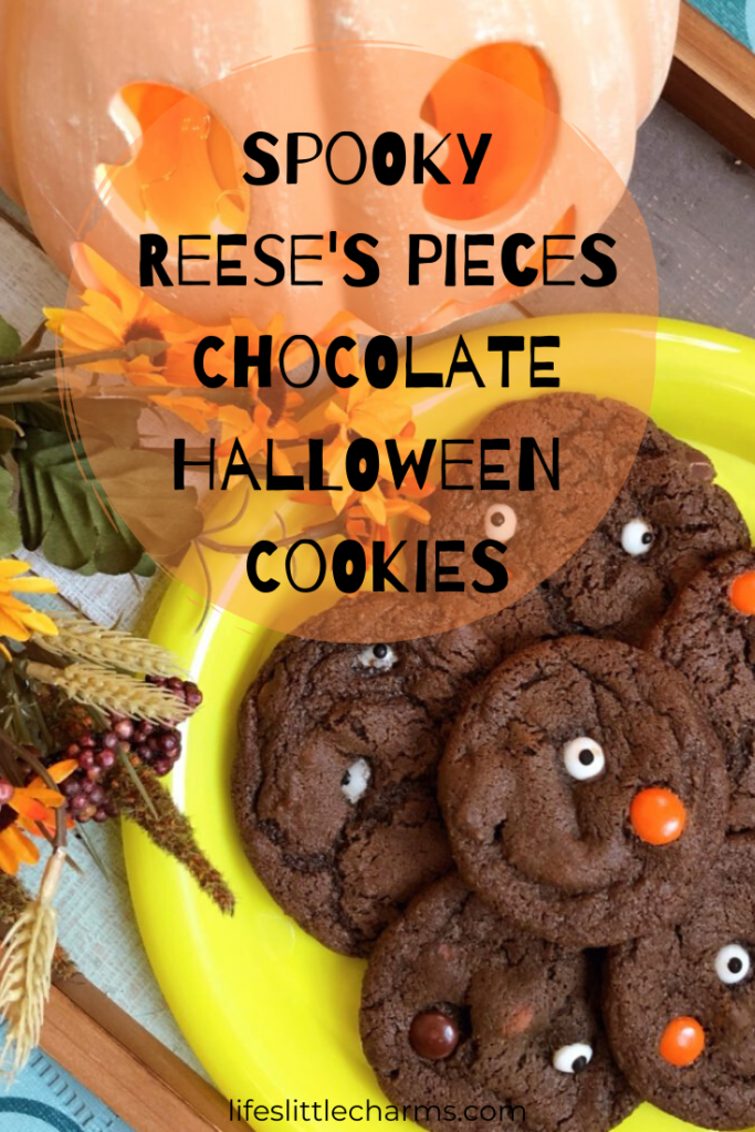 Spooky Reese's Pieces Chocolate Halloween Cookies
