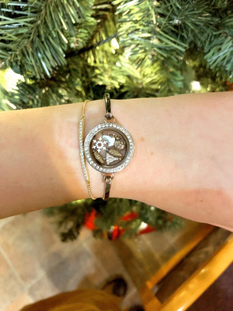 Silver and Gold Origami Owl Christmas arm party