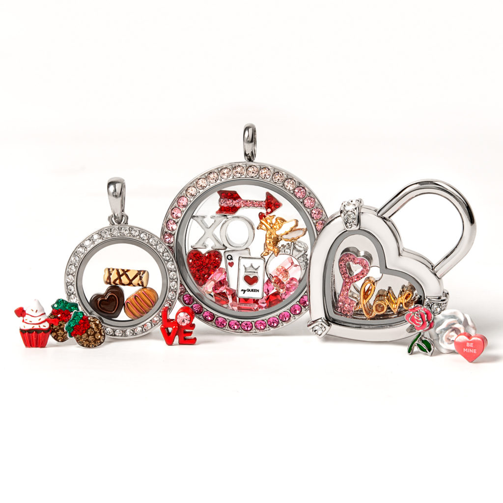 Three Origami Owl Valentine's Lockets