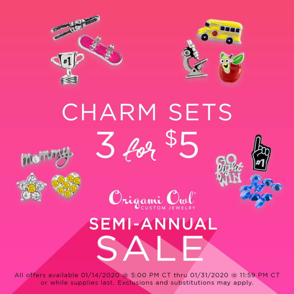 Origami Owl 3 for $5 charms