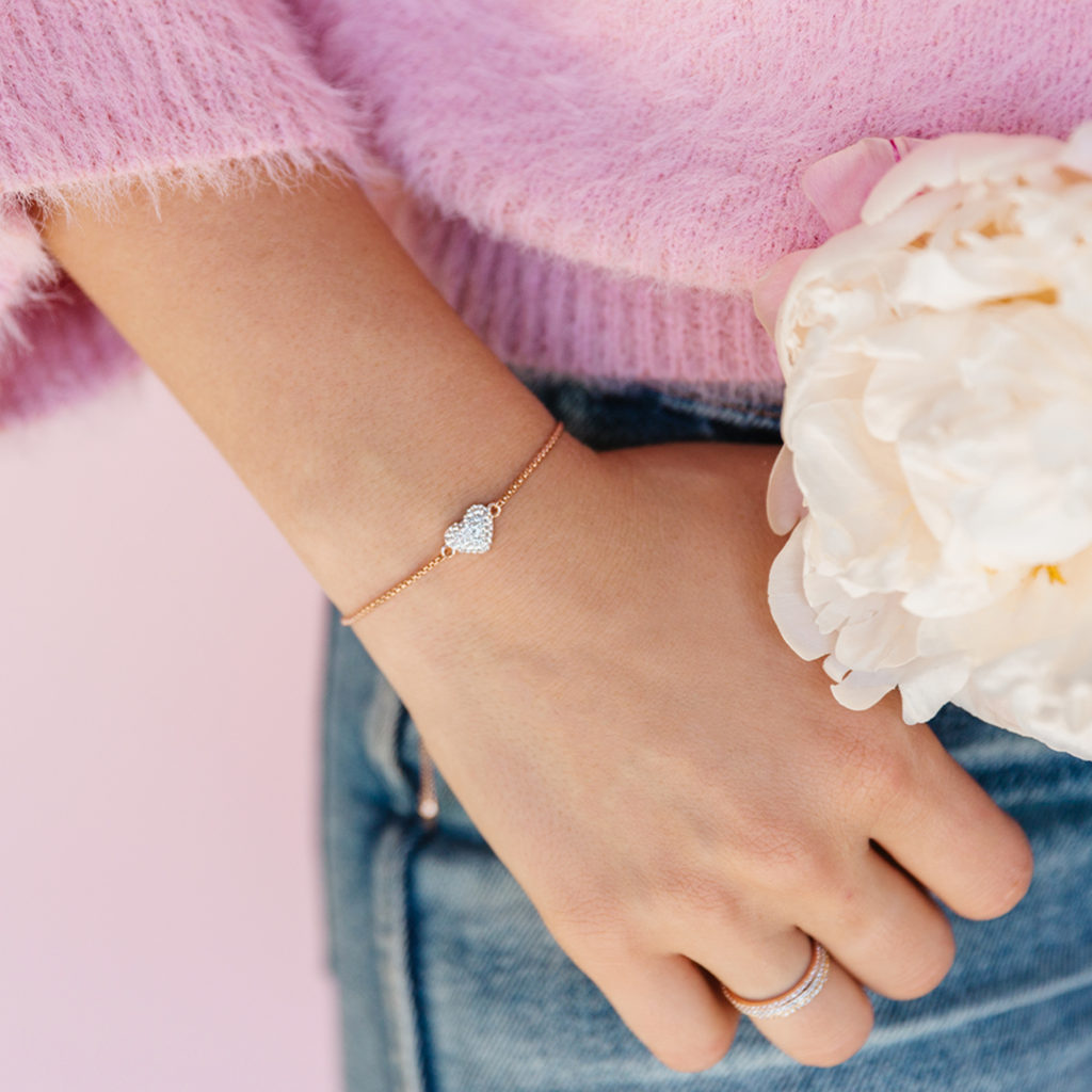 Rose Gold Bolo Bracelet on Wrist