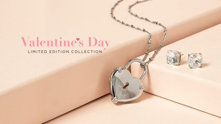 The Heart Series Silver Heart Lock & Key Necklace, FV Jewelry